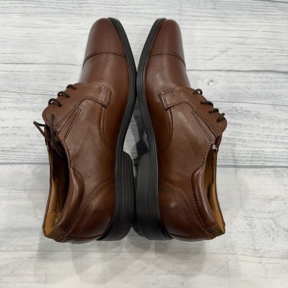 NEW Clarks Clarkslite Cap Dress Shoes Size 12 Brown Leather Oxford Comfort Mens